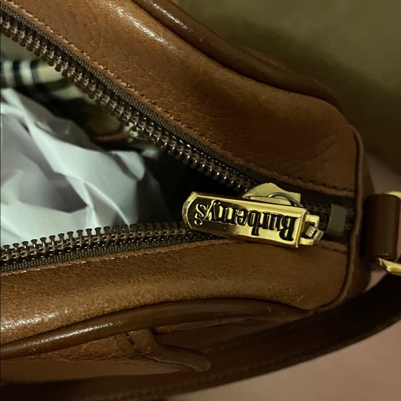 Burberry Tan Leather crossbody Bag, vintage - Picture 4 of 17